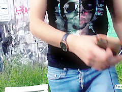 BUMS BUS - Naughty pickup and bus fuck with tattooed German blondie Sina Longlegs