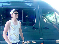 BUMS BUS - Naughty pickup and bus fuck with tattooed German blondie Sina Longlegs