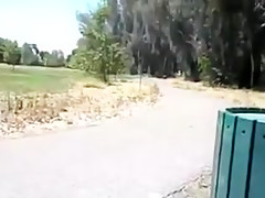 Cute asian girlfriend blowjob in the park