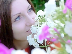 Cute junior russian college girl melissa nude in the garden