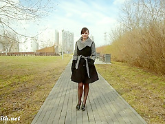 Stockings flashing in spring  by Jeny Smith