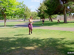 Jog By Threesome Pick Up With Xander Corvus, Sofi Ryan, Nina Diaz - Brazzers