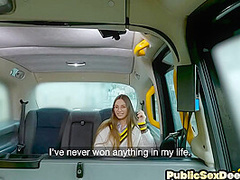 Glasses sweetheart doggystyled by driver