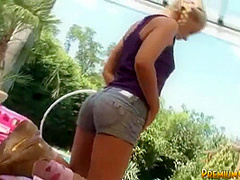 Kimmy shoves dildo deep in her pussy