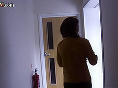 Horny hostel CFNM babes giving tugjob