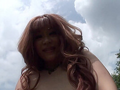 Slutty Japanese Babe Sarina Tsubaki Sucks a Cock Outdoors