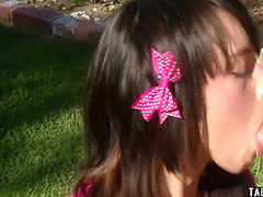 Binky Bangs In Handstand Practice Ends On Penis Outdoor