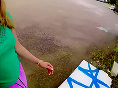 Danielle Soul - Blonde Russian Teen 18+ Takes A Big Cock Outdoors 11 Min