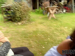 HUNT4K. POV sex with a hot brunette, her family caught us