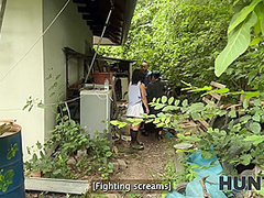 HUNT4K. POV sex with a hot brunette, her family caught us