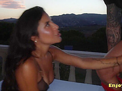 Andrea Retali and her honey love a hardcore fuckfest in the sunset's embrace - Full HD porn!