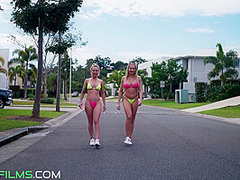 Miss Kayla Lea, Primal Instincts And Random Guy - 2 Horny Blondes Fuck A Lucky