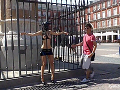 Nudists Fetish. Naked Girl Loves Bdsm And Show Her Naked Body On The Street