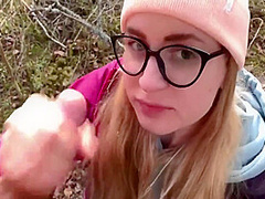Sensual Blowjob In The Forest With Cum In Mouth 10 Min