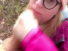 Sensual Blowjob In The Forest With Cum In Mouth 10 Min