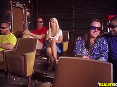 Shameless Milf Slut Rides Huge Cock In The Public Cinema! With Bridgette B And Sean Lawless