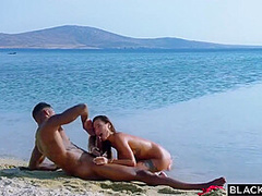 Black Diver And His Adorable Young Girlfriend Having Sex On The Beach