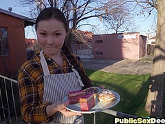 Public Dirty Asian Bae Drilled In Pov By Big White Cock