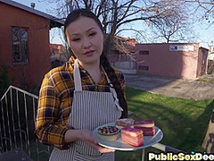 Public Dirty Asian Bae Drilled In Pov By Big White Cock