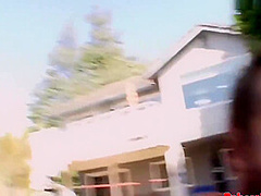 Blonde Cheerleader Fucked Outside By Two Guy