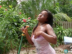 Candy wants cock. She settles for a dildo