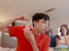 Pervy shortie smashing ebony and ginger