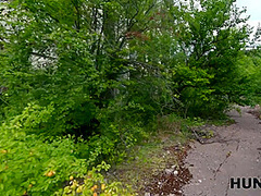 HUNT4K. Slutty brunette enjoys a passionate anal fuck with a stranger