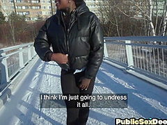 Fooled ebony slut drilled by stranger in POV