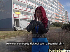 Pickedup redhead slut smashed for money