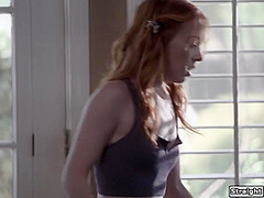 I am bended over the tennis net and pussy licked by my coach