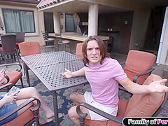 Stepsister sucks off her stepbrothers big cock and is fucked