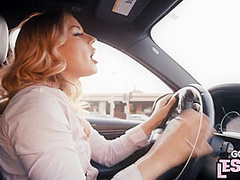 21yo blonde lesbo pussylicked by cute GF in public