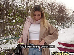 Pickedup cute babe doggystyled for money