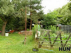 HUNT4K. Hunter loved the outdoor sex with a hot brunette chick