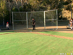 Orgasms In The Outfield With Bridgette B, Angelina Valentine, Scott Nails - Brazzers
