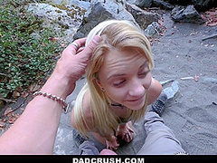 Outdoor hiking sex with step daddy