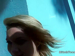 Blonde Teen 18+ Hitchhiker Masturbates In Car With Dakota Skye
