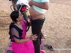 Indian Wife Outdoor Blowjob Licking Fingered and Fucked