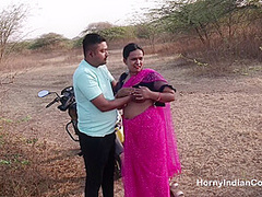 Indian Wife Outdoor Blowjob Licking Fingered and Fucked