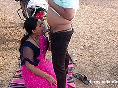 Indian Wife Outdoor Blowjob Licking Fingered and Fucked