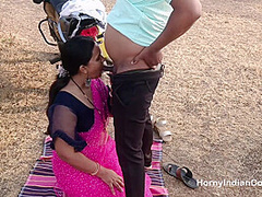 Indian Wife Outdoor Blowjob Licking Fingered and Fucked