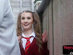 Voyeuristic schoolbabe strips and teases