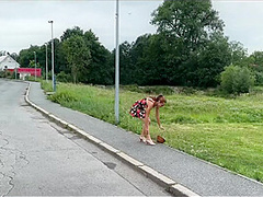 VIP4K. Pretty village girl was carrying some plums to her grandma and showed pussy to a stranger