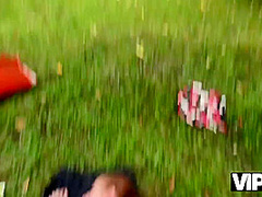 VIP4K. Pretty village girl was carrying some plums to her grandma and showed pussy to a stranger