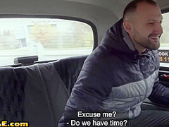 Busty Cabbie Cockriding After Sucking On Backseat Of Taxi