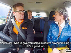 Public Euro Riding Boss Cock On Front Seat