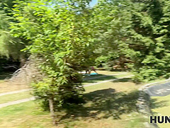 HUNT4K. Tricked a hot teen in a swimsuit into wild sex in the park