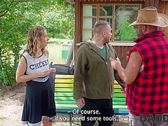 DADDY4K. Surprise sex with Daddy’s huge cock while the boyfriend is fixing the floor