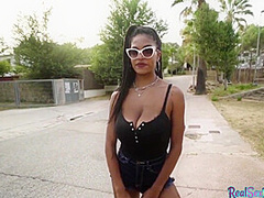 Ebony Tina With Huge Tits Gets Fucked In Public For Money