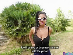 Ebony Tina With Huge Tits Gets Fucked In Public For Money
